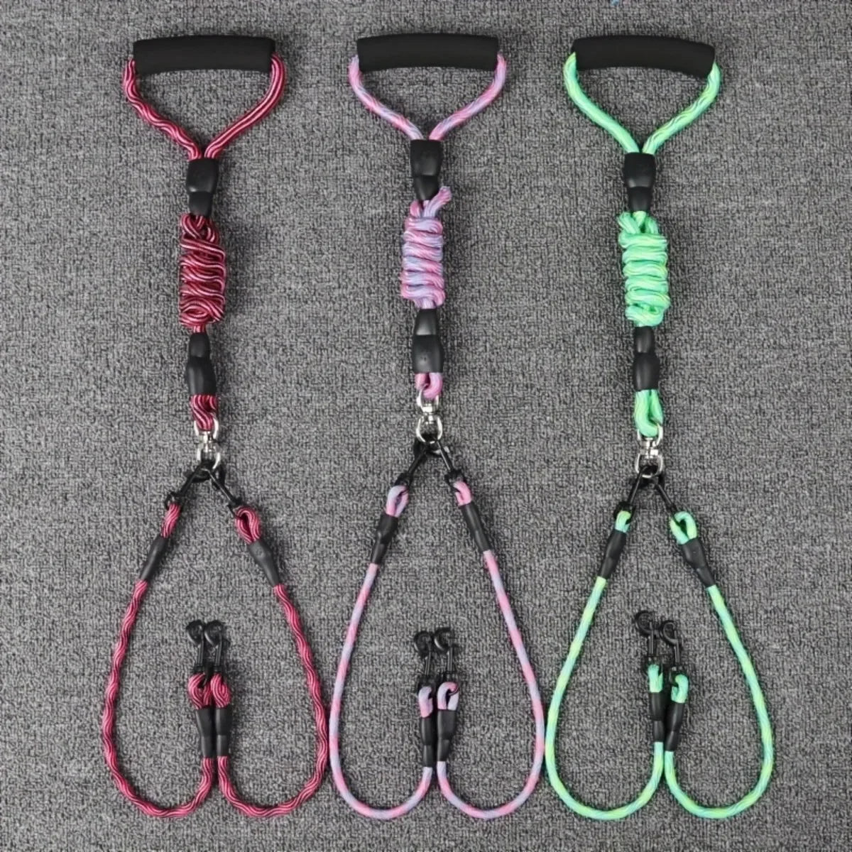Dual Head Dog Leash Detachable AntiWinding Traction Rope