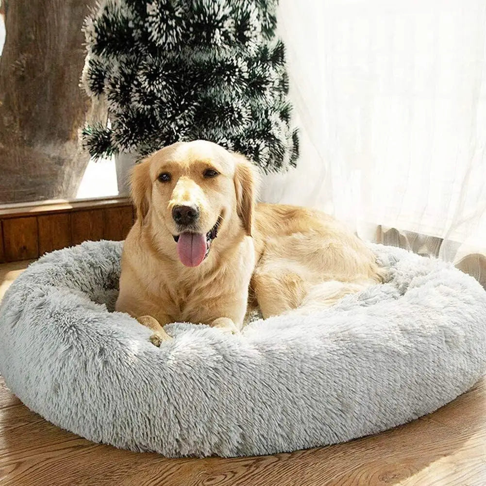 Donut Dog Bed Warm Plush Cushion For Dogs And Cats