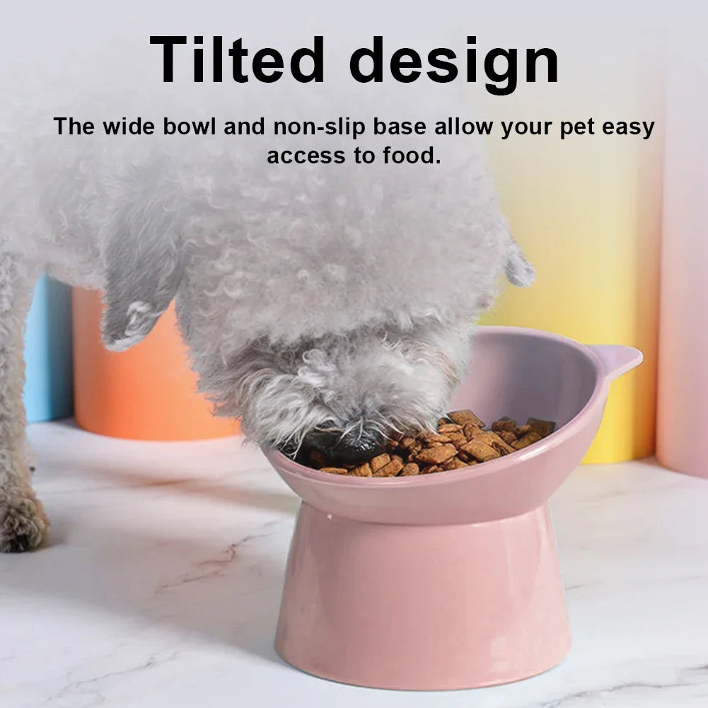 DIAMRI Elevated Tilted Cat Bowl Non-Slip Raised Food And Water Dish For Flat-Faced Cats