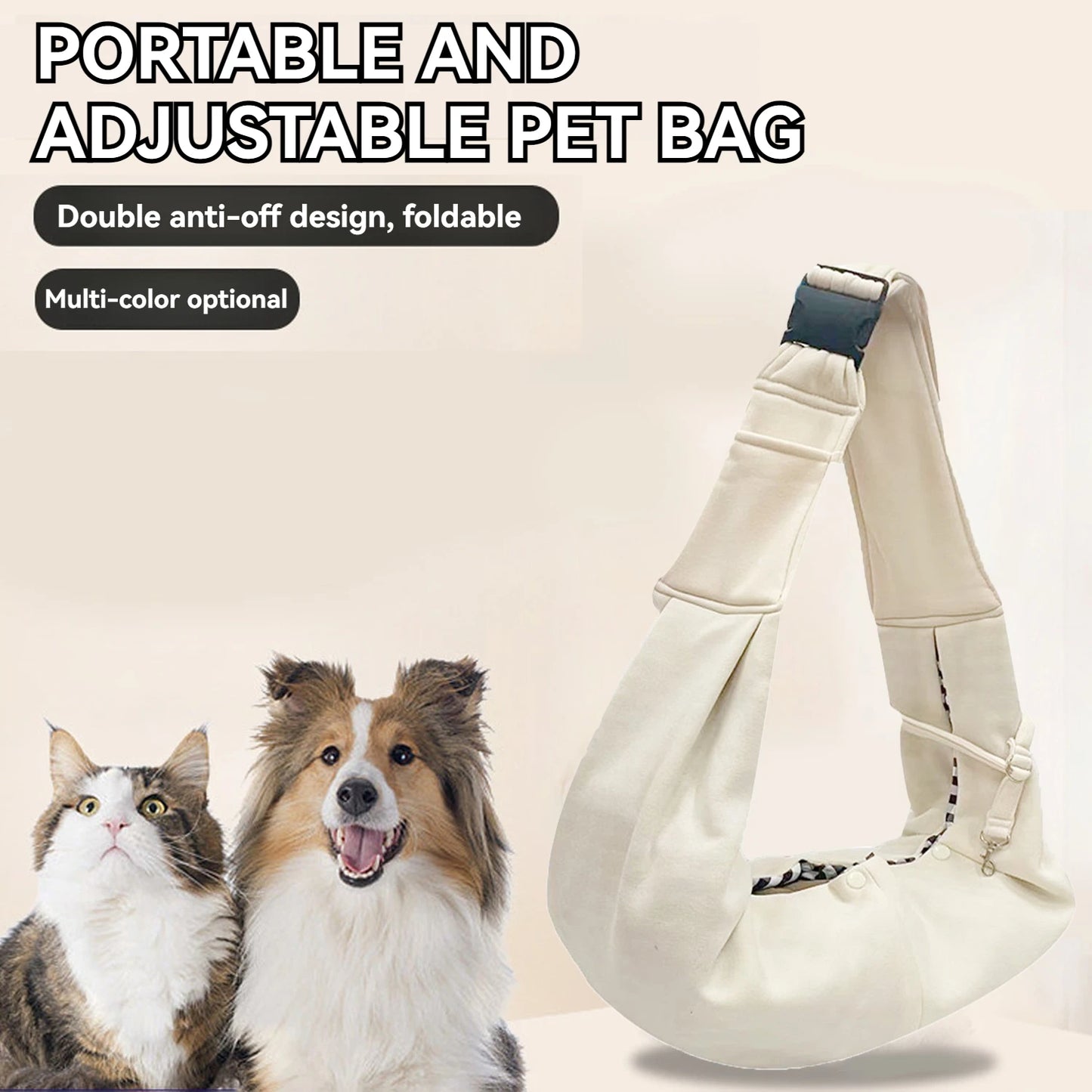 Hands Free Reversible Small Pet Sling Carrier Bag For Cats Dogs Comfort Travel Easy Use
