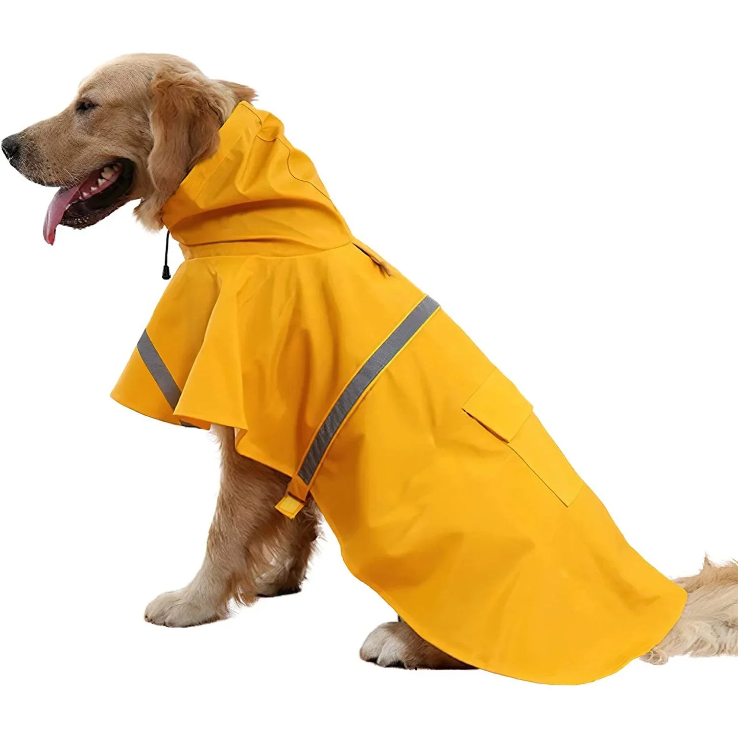 Hooded Dog Raincoat Cape Style Reflective Waterproof Coat