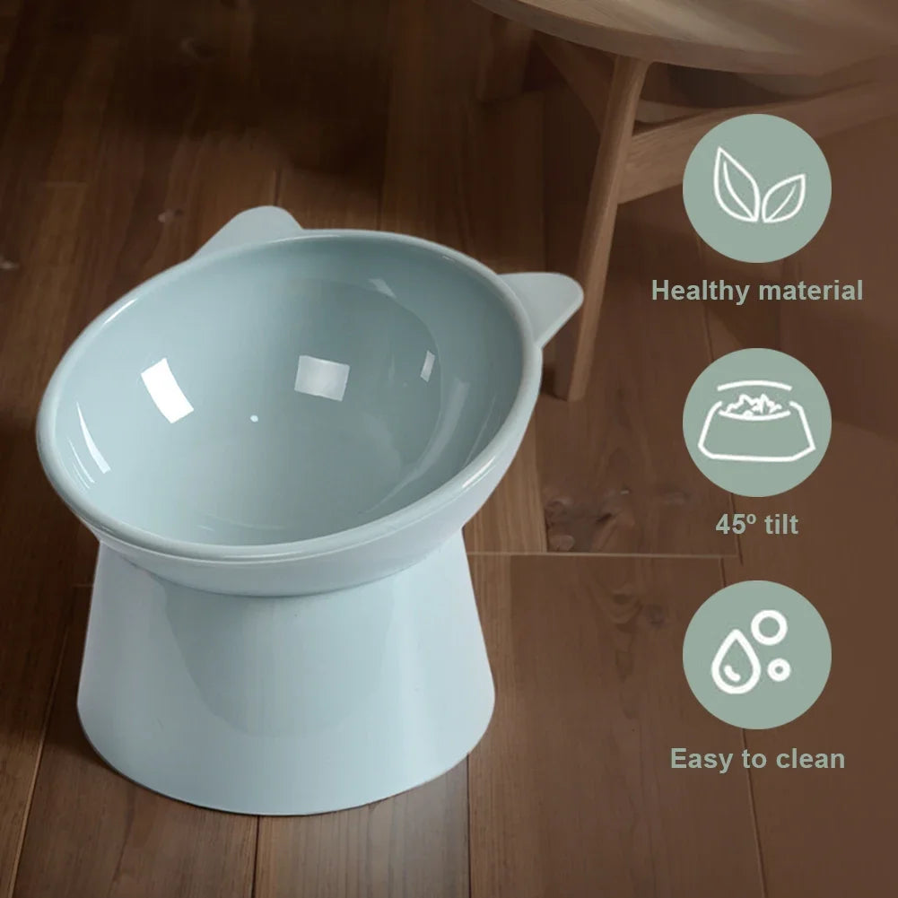 DIAMRI Elevated Tilted Cat Bowl Non-Slip Raised Food And Water Dish For Flat-Faced Cats