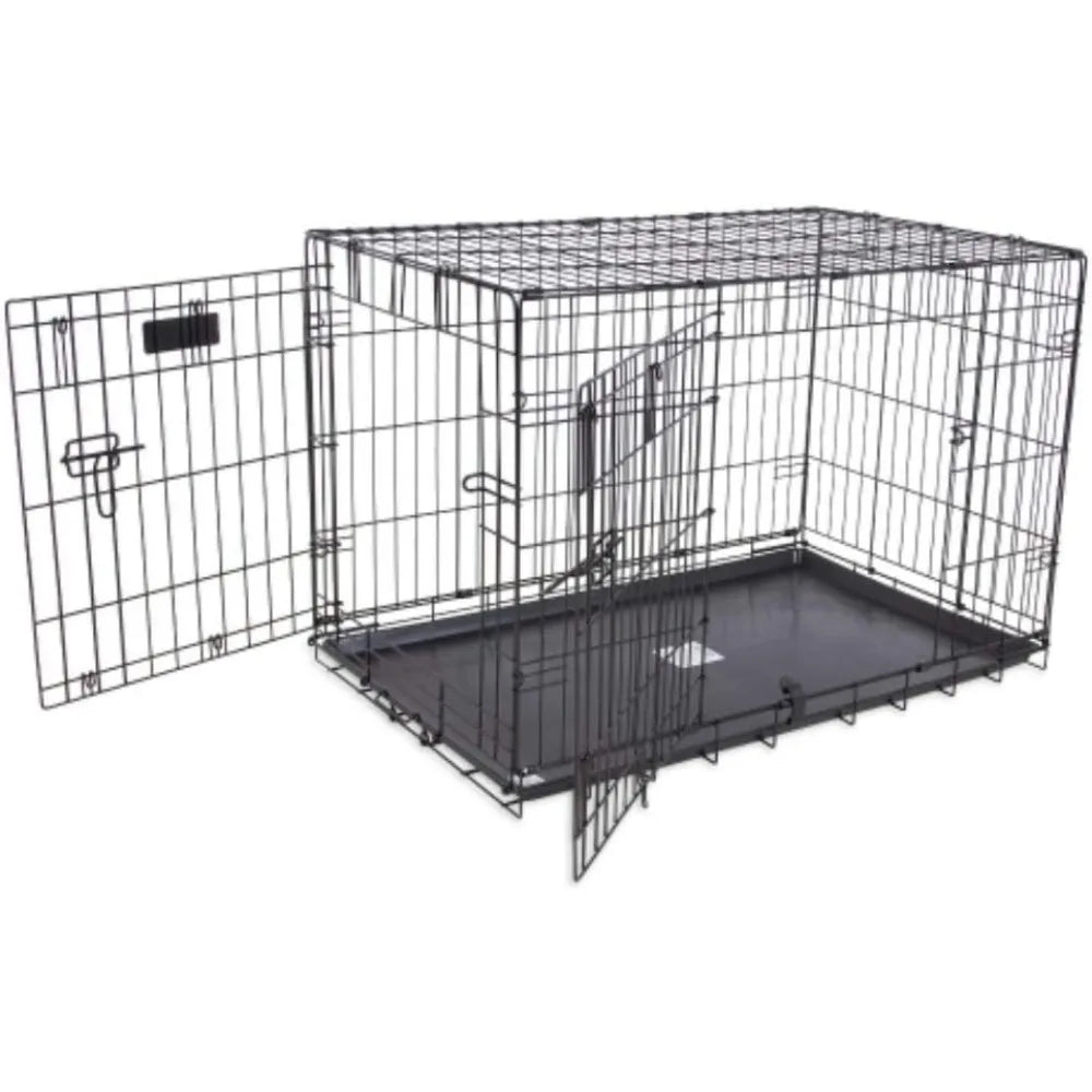 Wire Dog Crate With 5-Point Locking System Collapsible Rust-Resistant