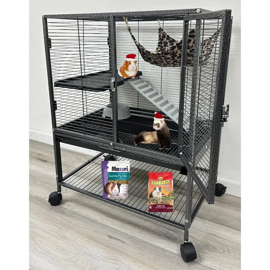 NONECN Deluxe Two Tiers Small Animal Critter Cage