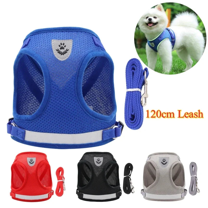 YTYINCN Adjustable Dog And Cat Harness And Leash Set Vest Harness For Pets With Reflective Straps
