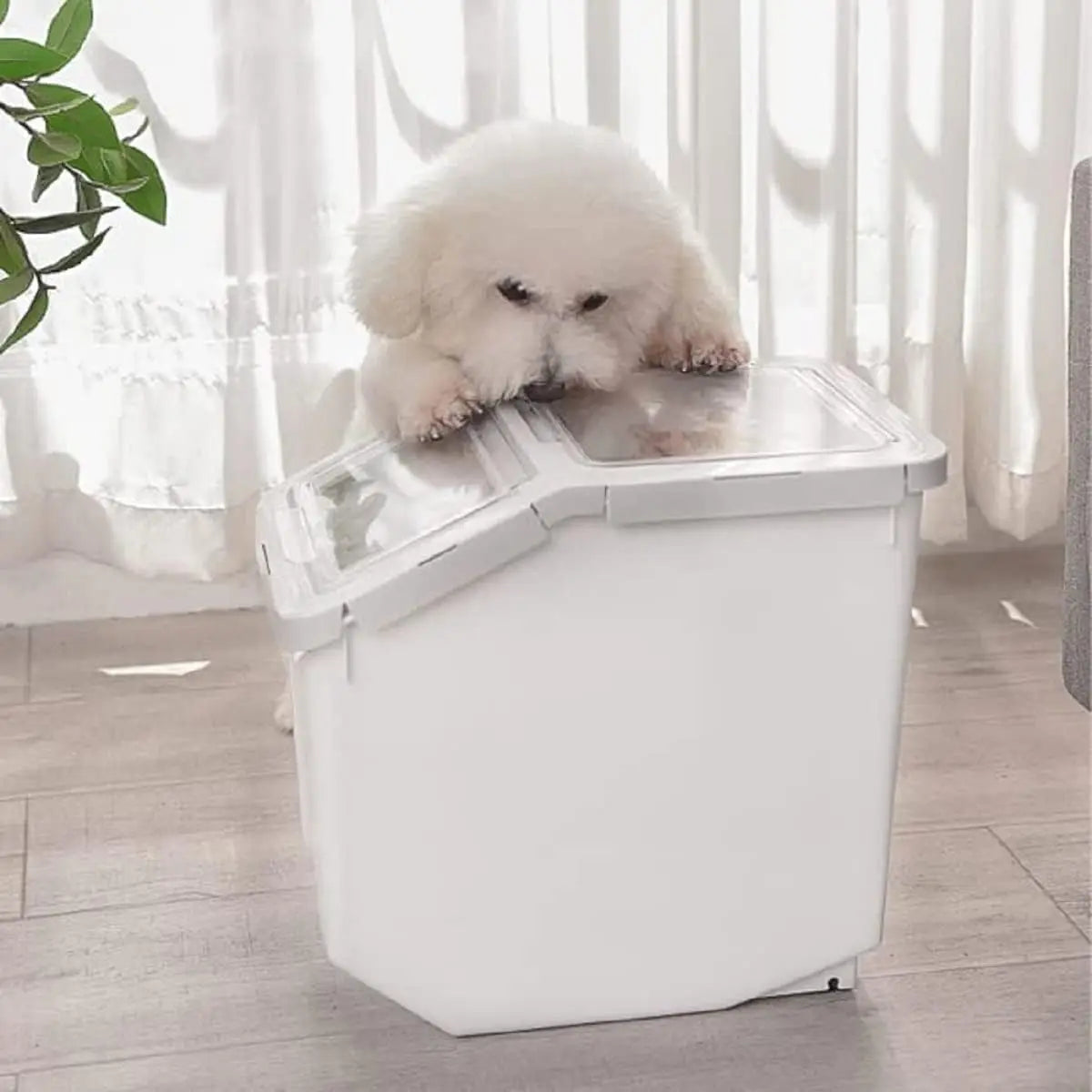 DCNB Pet Food Storage Container On Wheels With Scoop