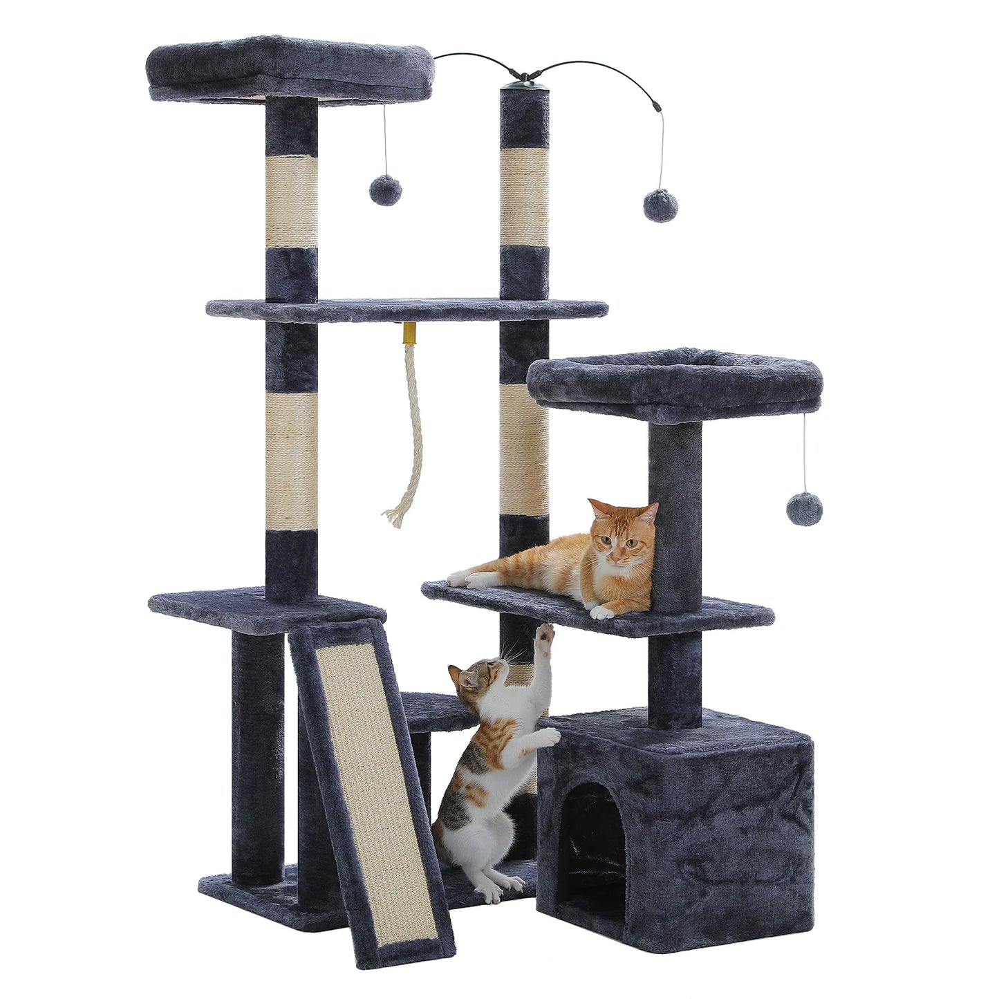 PAWZ Road Multi Level Cat Tree Tower With Sisal Scratching Posts And Soft Top Perch Large Cat Condo