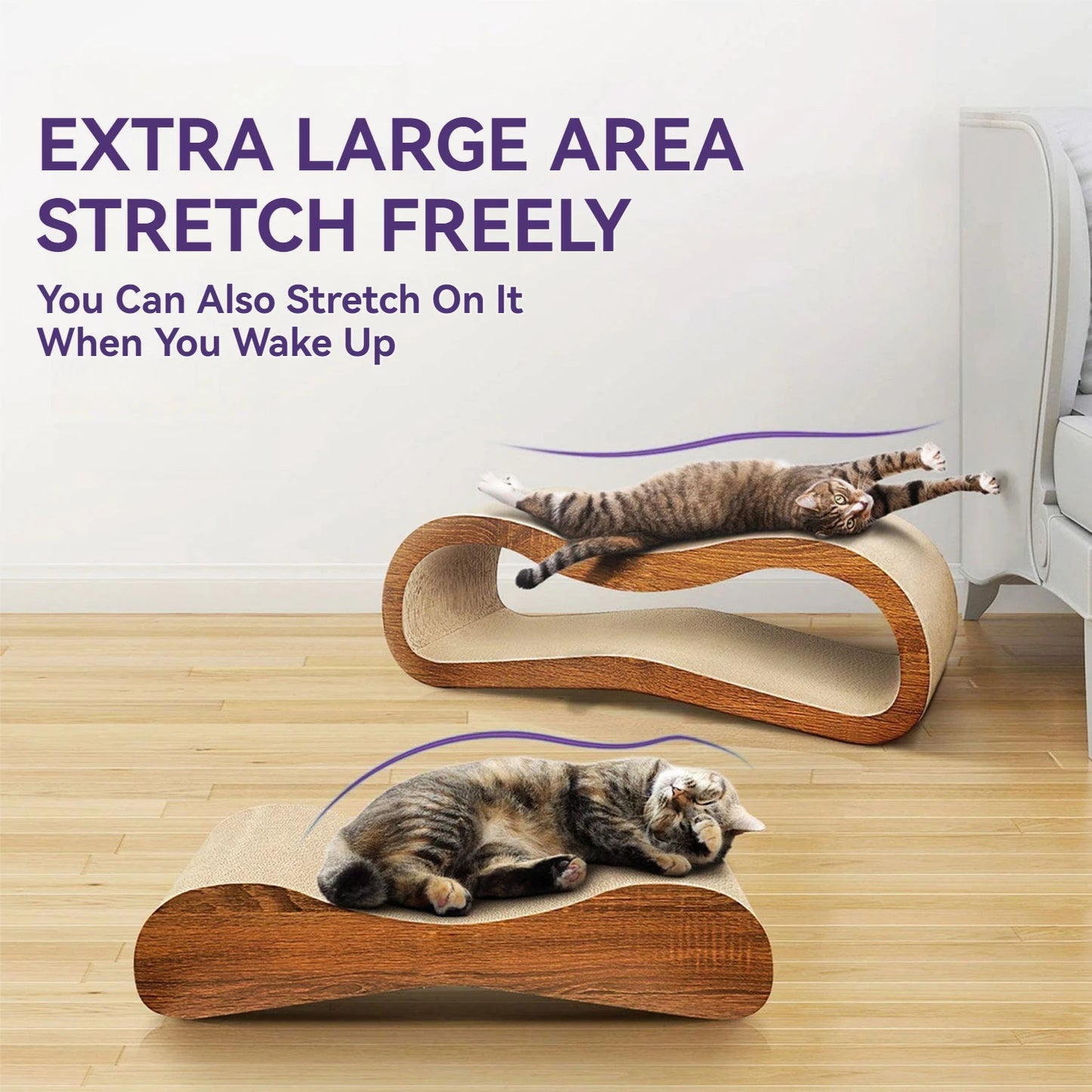2 In 1 Cat Scratcher LoungeBed Integrated ScratchingPost Prolonged FurnitureProtection