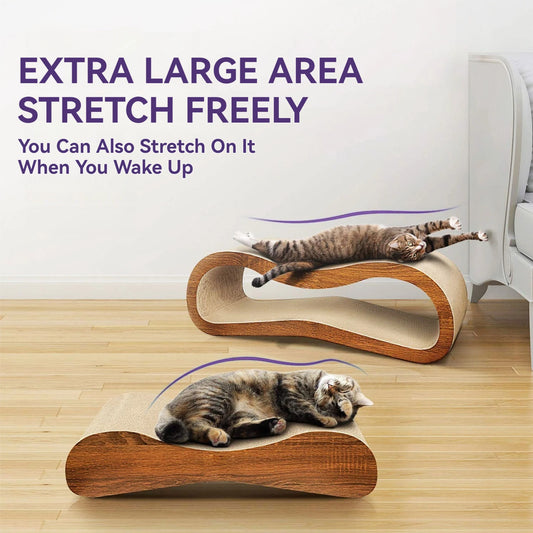 2 In 1 Cat Scratcher LoungeBed Integrated ScratchingPost Prolonged FurnitureProtection