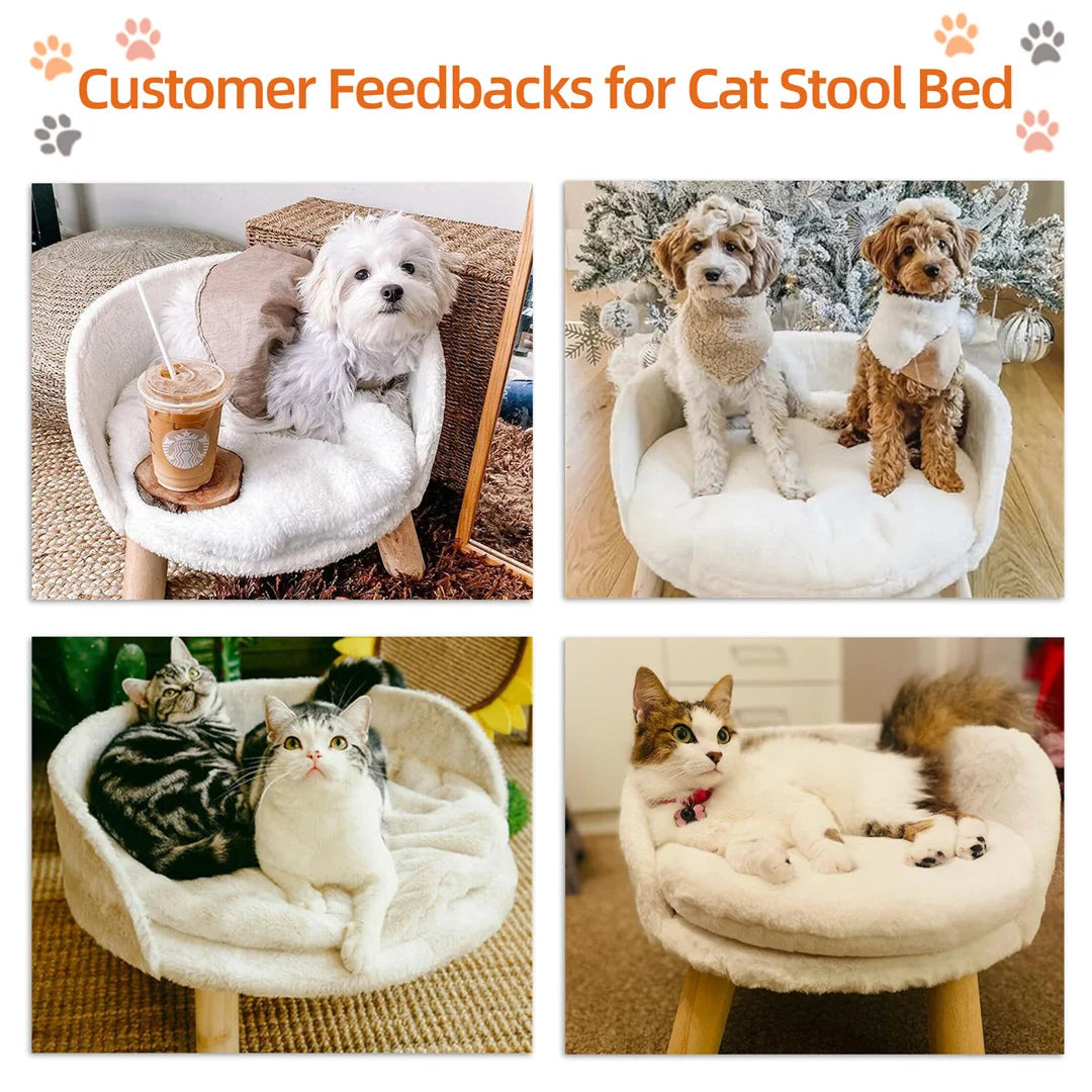 NONECN Luxury Cat Bed Plush Nesting Sofa Washable Waterproof Mat