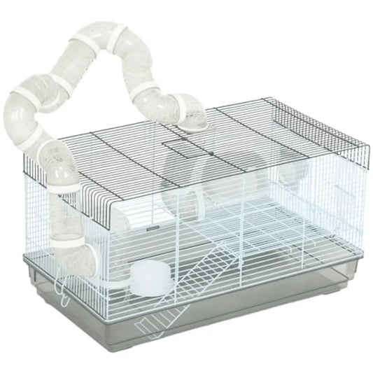 Two Level Hamster Cage With Tubes and Tunnels