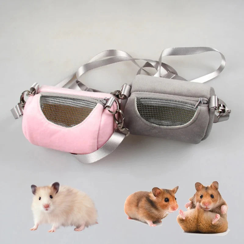NONECN Hamster Carrier Bag Cross Body Visible Mesh Travel Cage For Pets