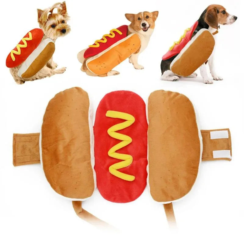 NONECN Hot Dog Sausage Dog Costume For Pets Adjustable Party Wear
