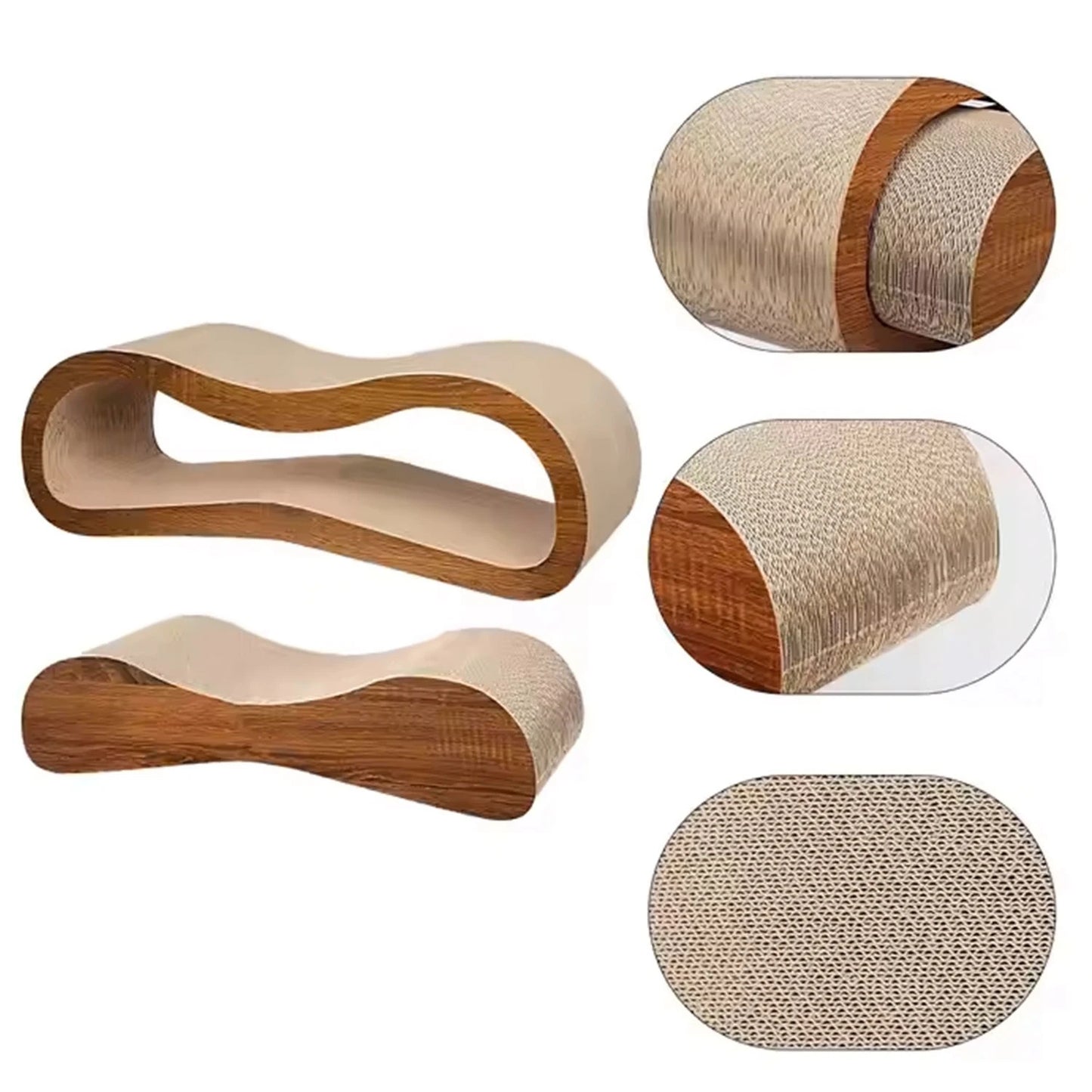 2 In 1 Cat Scratcher LoungeBed Integrated ScratchingPost Prolonged FurnitureProtection