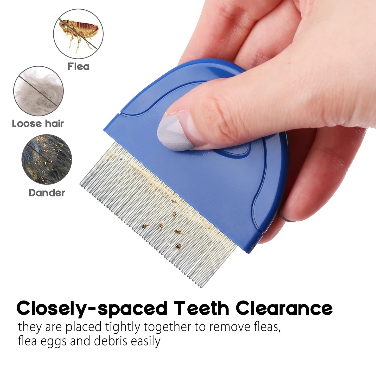 Flea-Removal Comb For Cats And Dogs Ultra-Premium Stainless-Steel Grooming Instrument