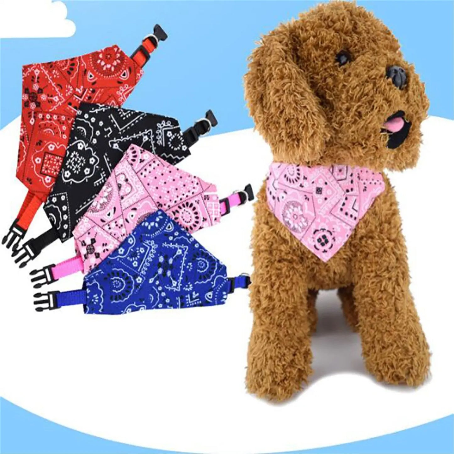 Adjustable Triangular Neckerchief Bandana For Pets Dog Cat Washable CottonFabric