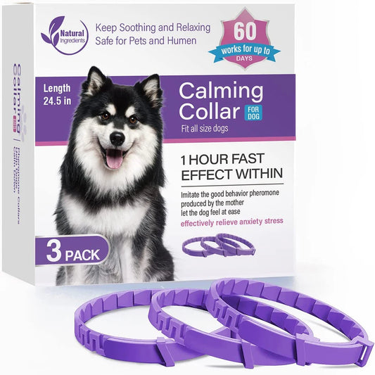 HobbyLaneCN Calming Dog Collars 3 Pack Portable Long Lasting Stress And Anxiety Relief