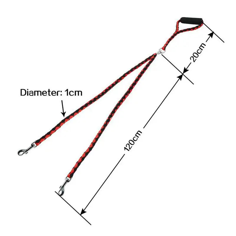 NONECN Double Pet Leash for Two Dogs AntiTangle Walking Solution