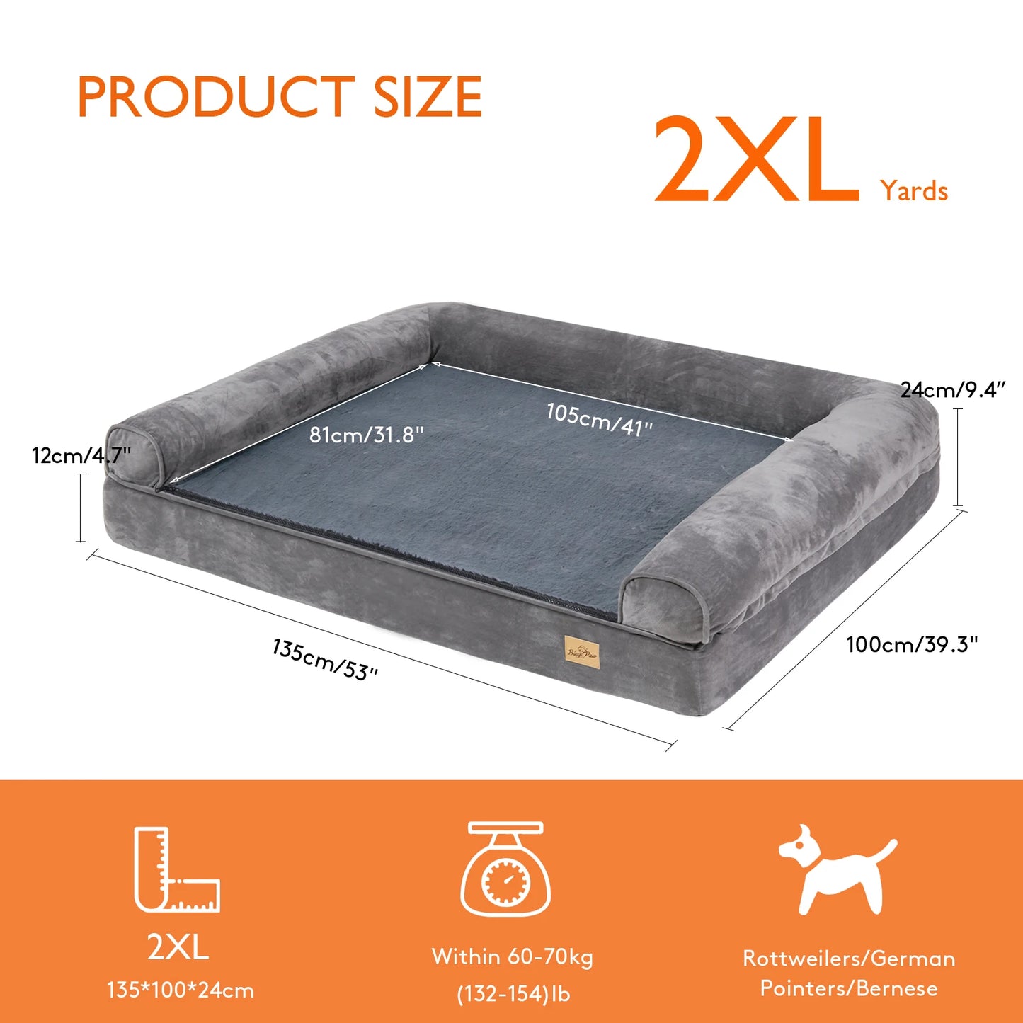 BINGOPAW PremiumPlus Orthopedic Therapeutic Dog Bed With Removable Washable Cover