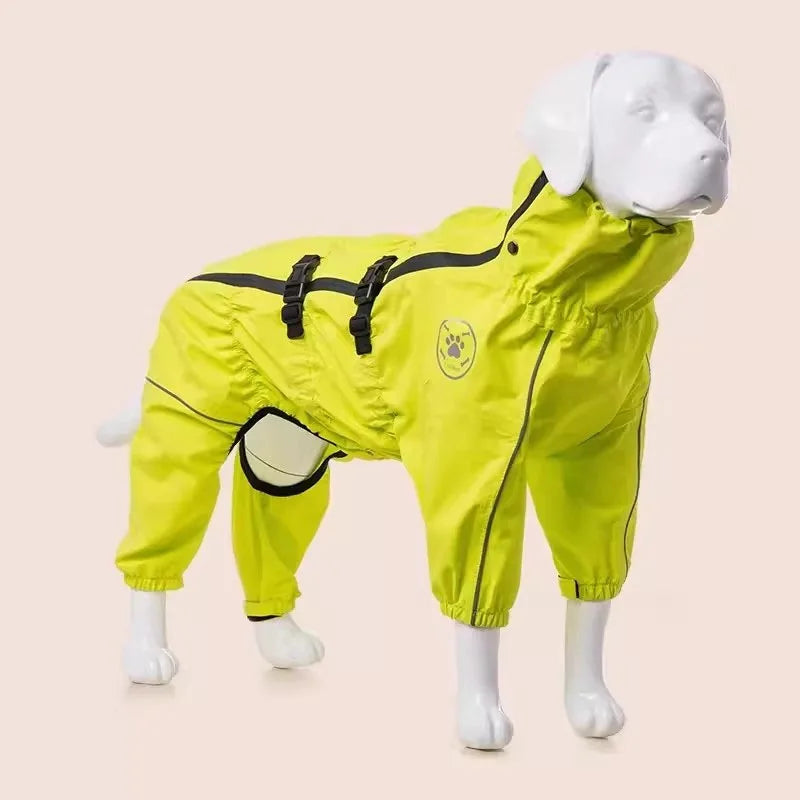 Waterproof Reflective Dog Rain Coat Jumpsuit For Outdoor Use