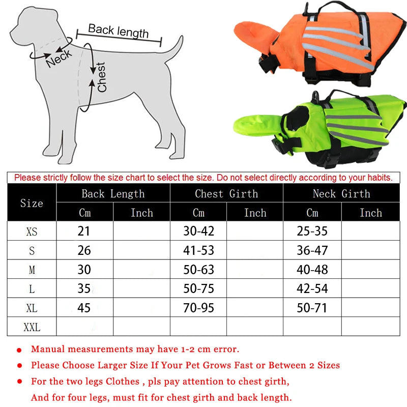 NONECN Dog Life Jacket Reflective Adjustable Safety Vest For Surfing And Enhanced Buoyancy