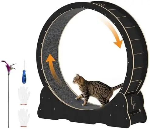 Silent Indoor Cat Exercise Wheel With Removable Carpet