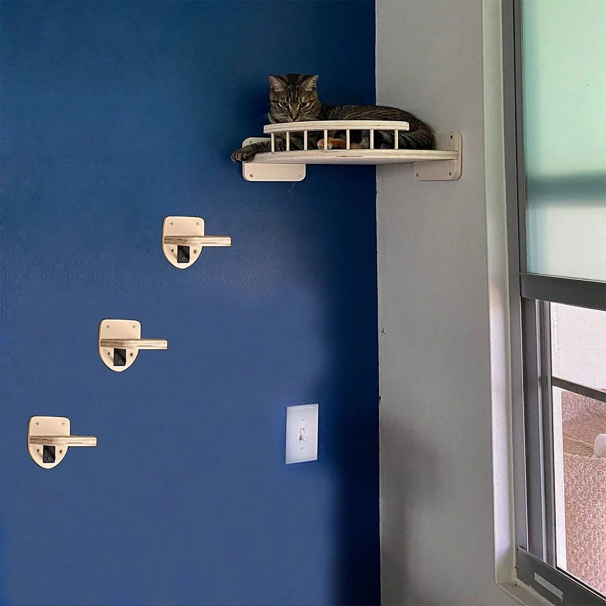 PETRAVELCN Corner Hammock With Steps Cat Tree For Indoor Cats