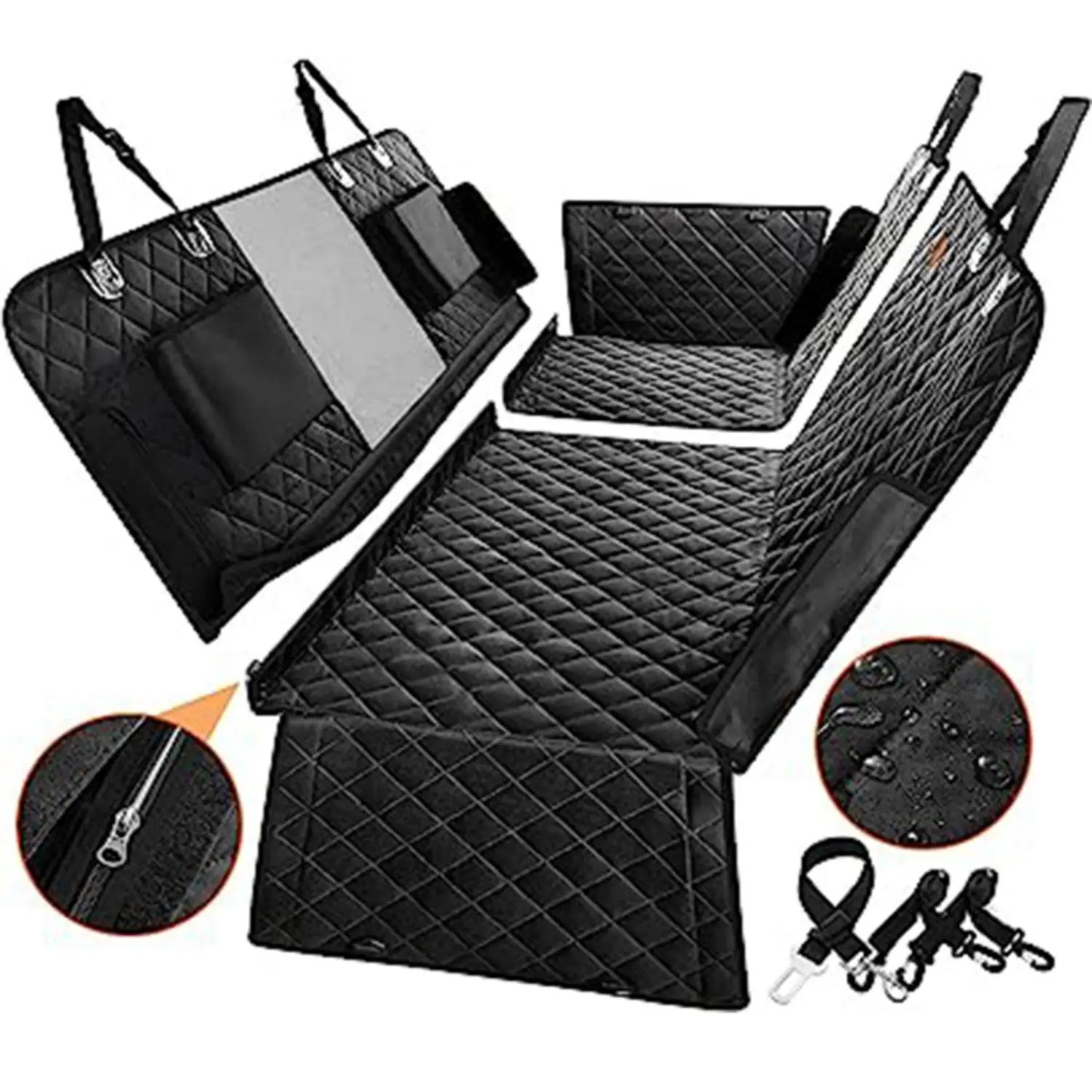 6-In-1 Dog Rear Seat Car Cushion Waterproof And Stain-Resistant
