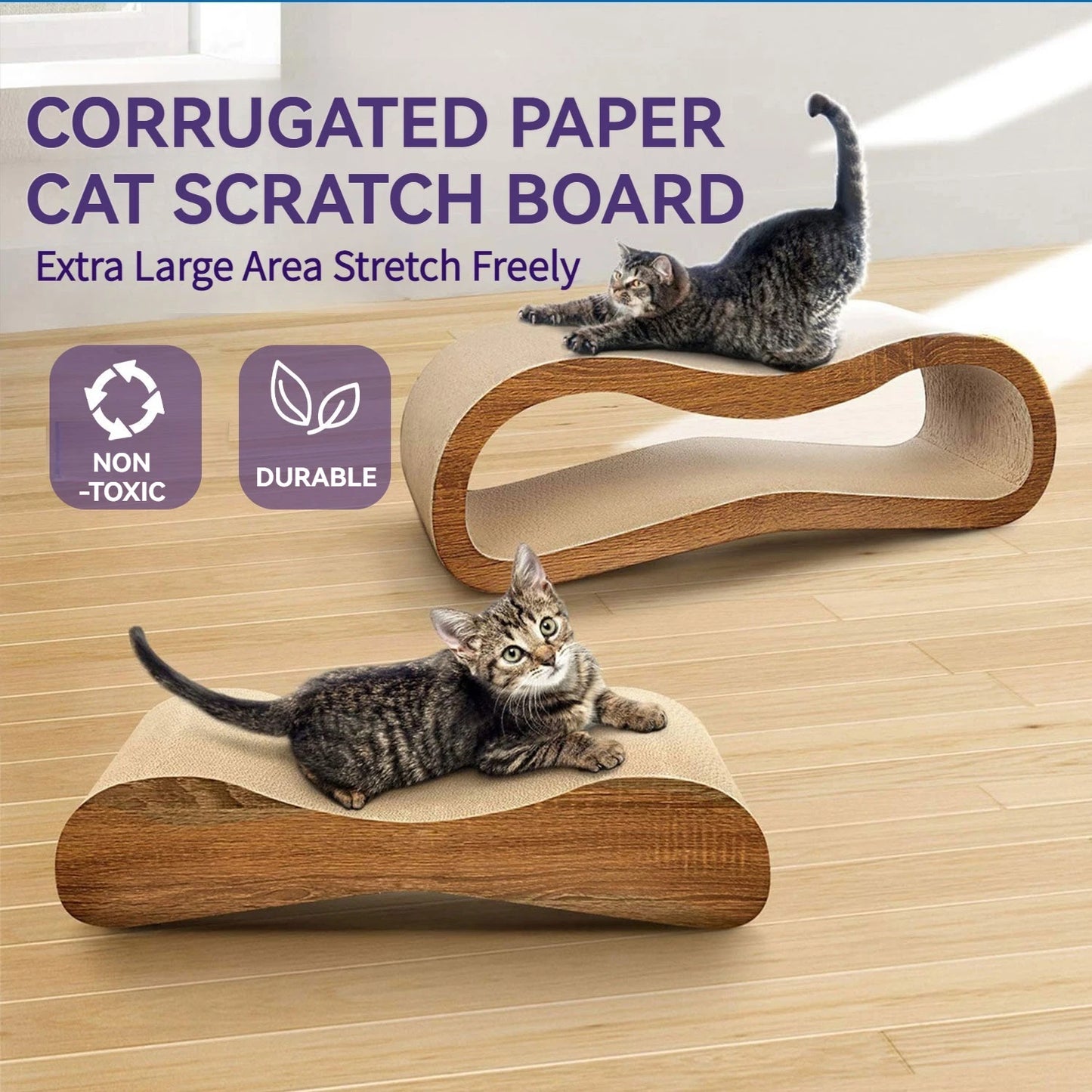 2 In 1 Cat Scratcher LoungeBed Integrated ScratchingPost Prolonged FurnitureProtection