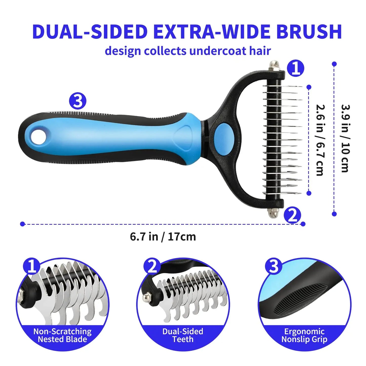 YOUSE ProfessionalGradeDesheddingBrush For Dogs And Cats Premium Fur Removal Solution