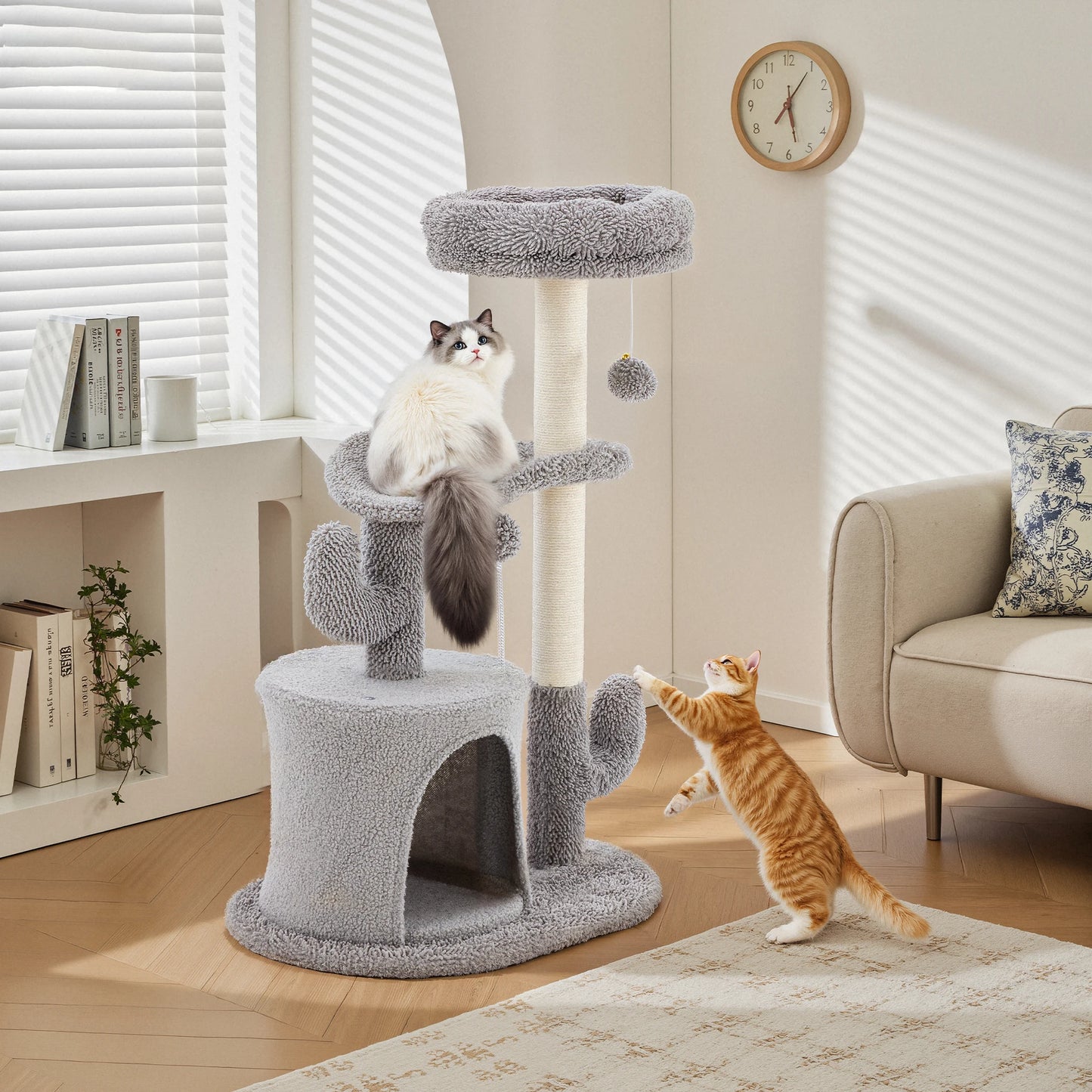 JHK Cat Tree Three Level Tower With Sisal Scratching Post