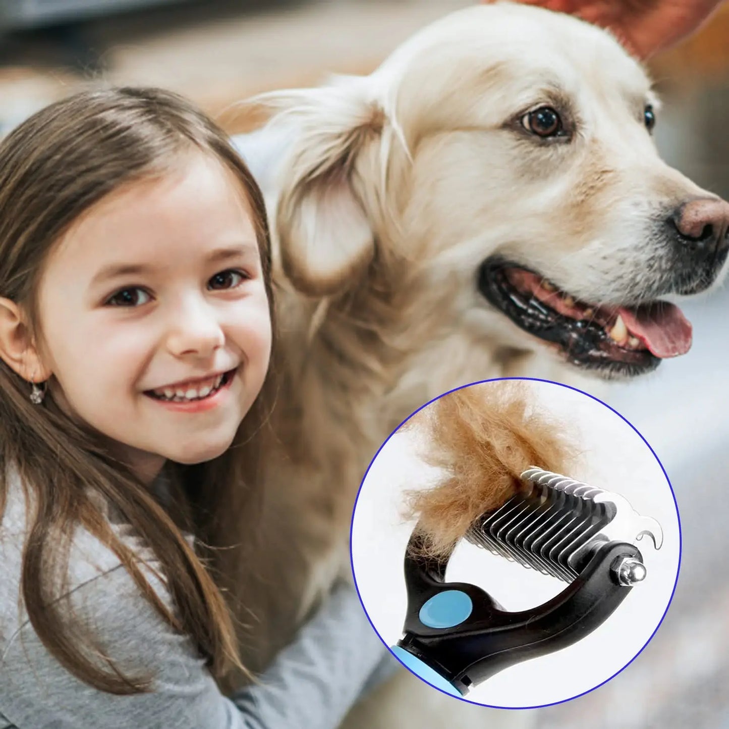 YOUSE ProfessionalGradeDesheddingBrush For Dogs And Cats Premium Fur Removal Solution