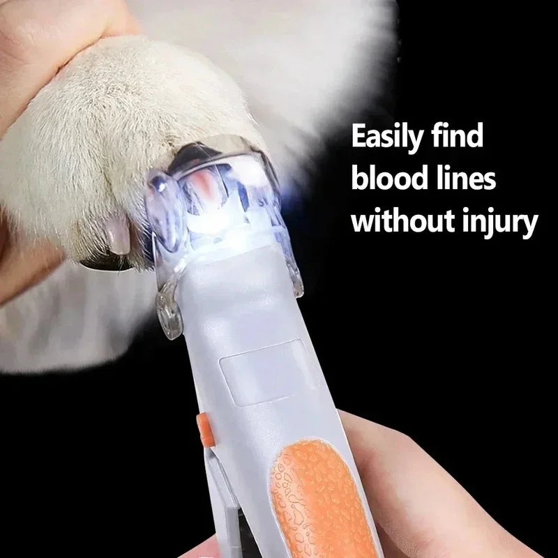 Pet Nail Clippers With LED Light For Cats And Dogs Soft Grip Nail Cutter Scissors