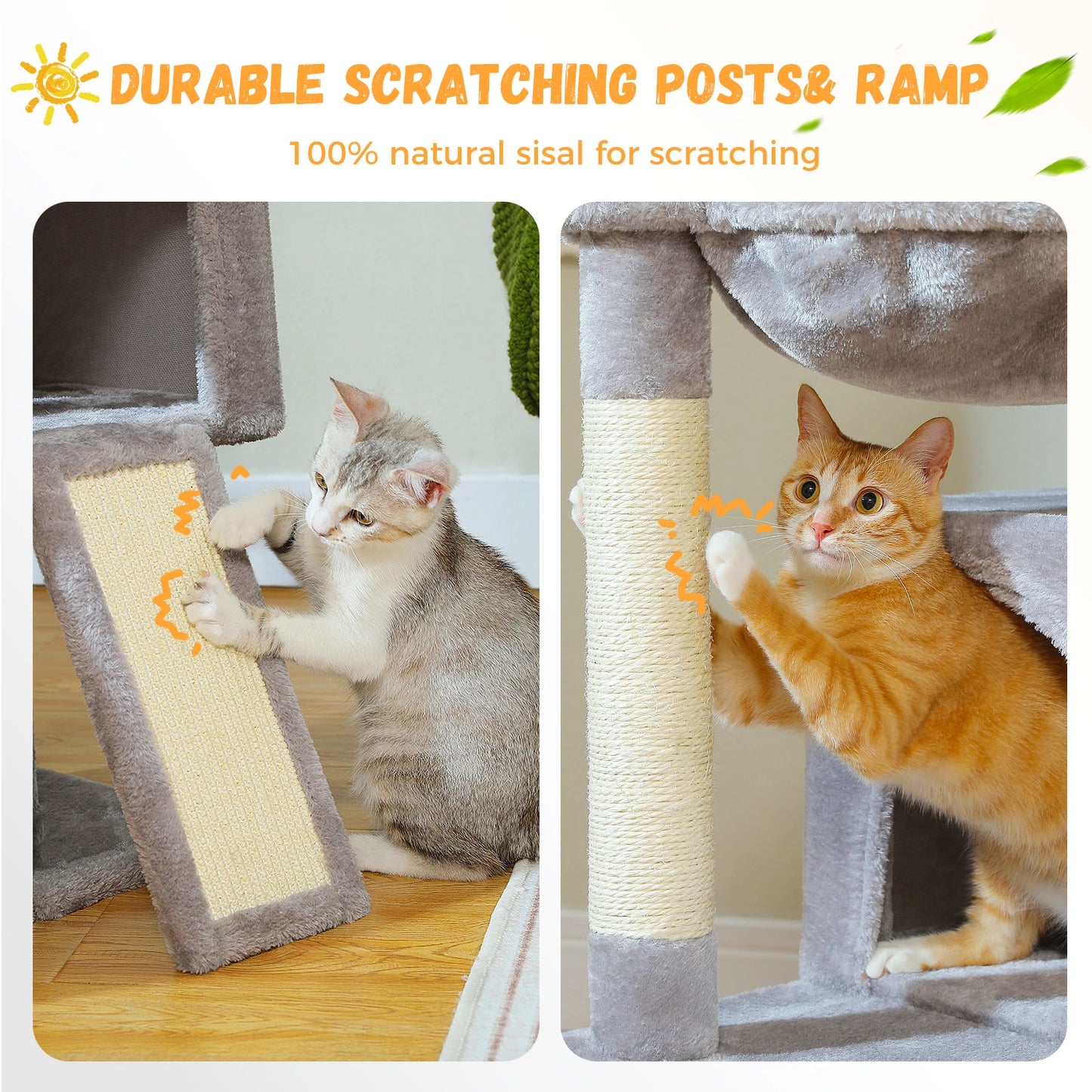 PAWZ Road Cat Tree Tower With Condos For Indoor Cats