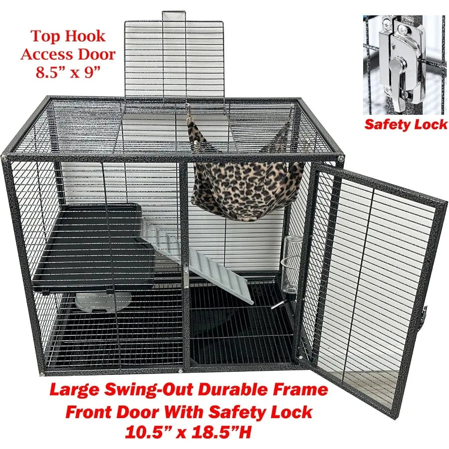 NONECN Deluxe Two Tiers Small Animal Critter Cage