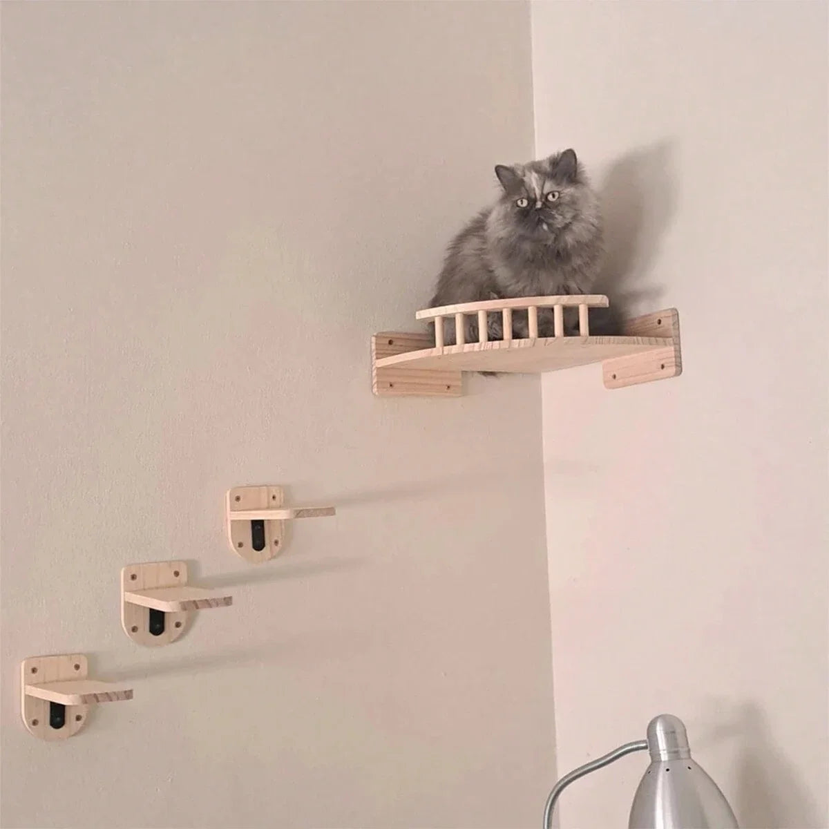 PETRAVELCN Corner Hammock With Steps Cat Tree For Indoor Cats