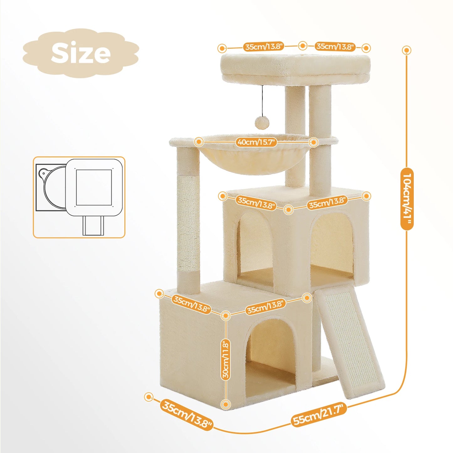 PAWZ Road Indoor Cat Tree Multi Level Tower With Condos