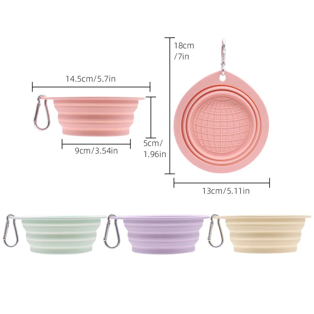 Portable Collapsible Foldable Dog Bowl Travel Water and Food Dish