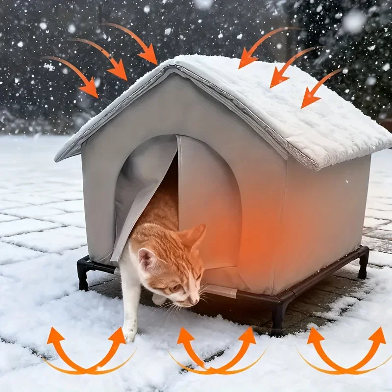 NONECN Outdoor Cat House All-Weather Shelter Foam Insulation