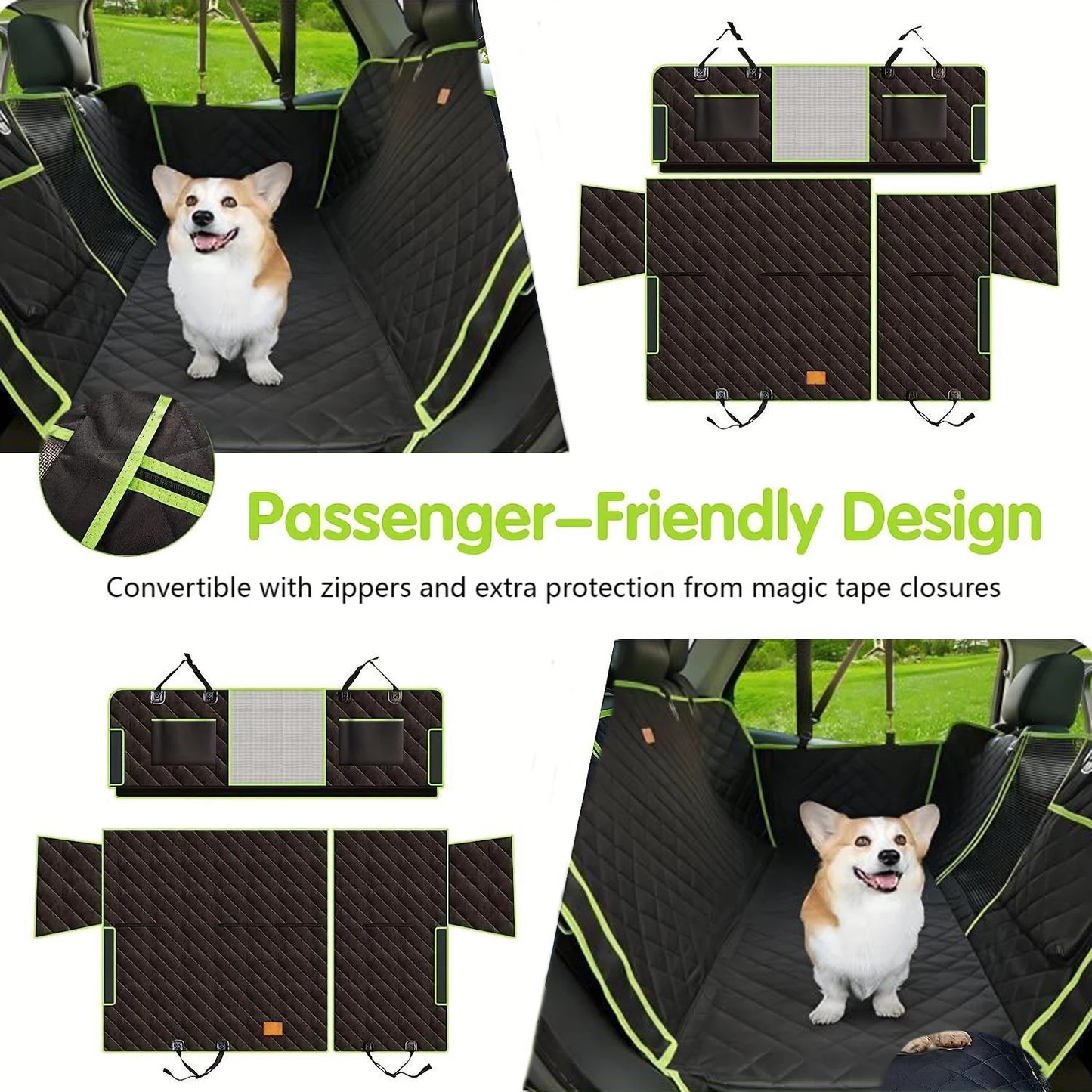 6-In-1 Dog Rear Seat Car Cushion Waterproof And Stain-Resistant