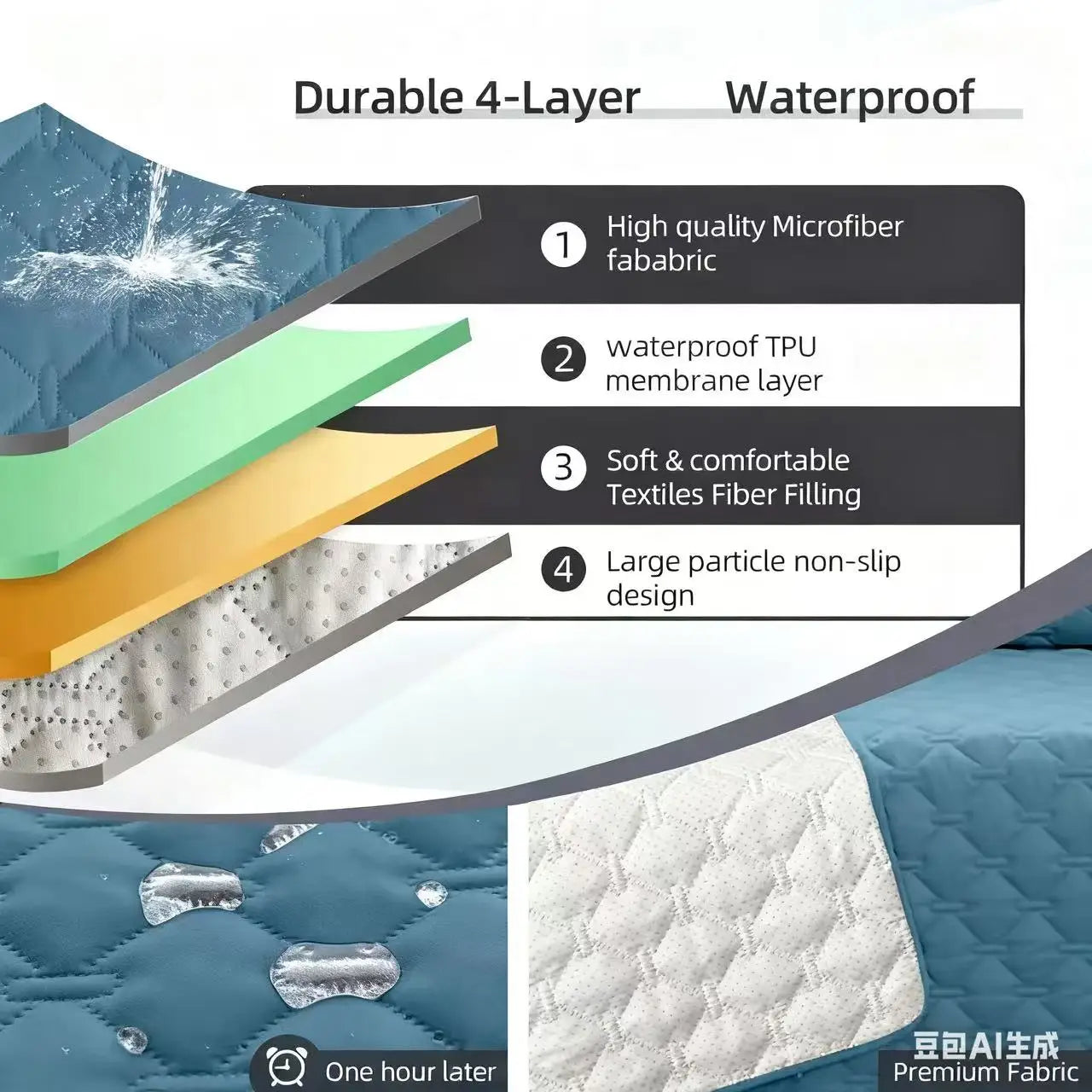 Waterproof Non Slip Dog Bed Cover and Pet Blanket for Sofa Car Mattress Protection Washable