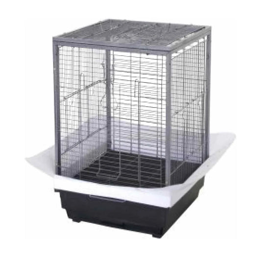 Metal Bird Cage With Slide-Out Tray And Handle For Parrots