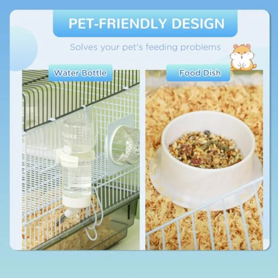 Two Level Hamster Cage With Tubes and Tunnels