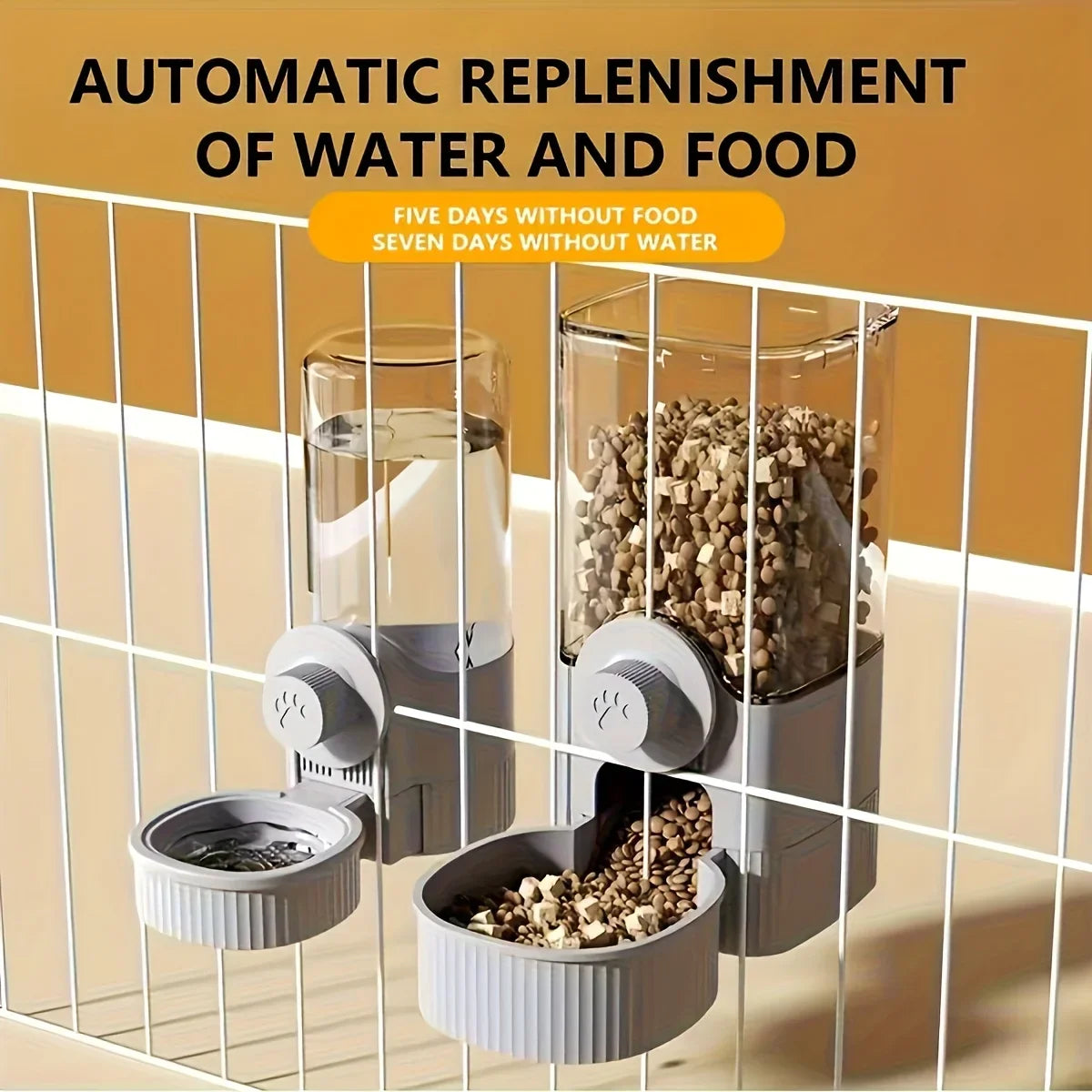 Automatic Hanging Pet Water Dispenser Gravity Flow Multi Bowl Feeder