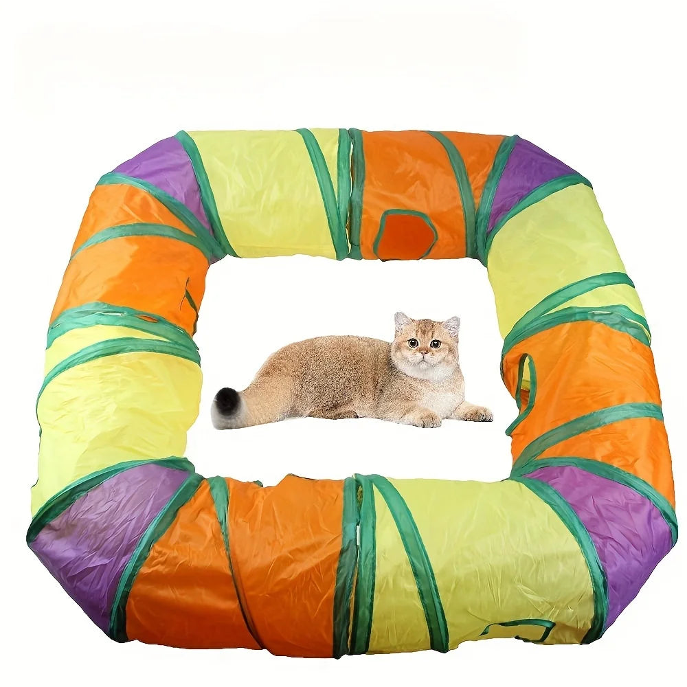 Soft Premium Suede Cat Tunnels Set Deluxe 4 Pack Bundle