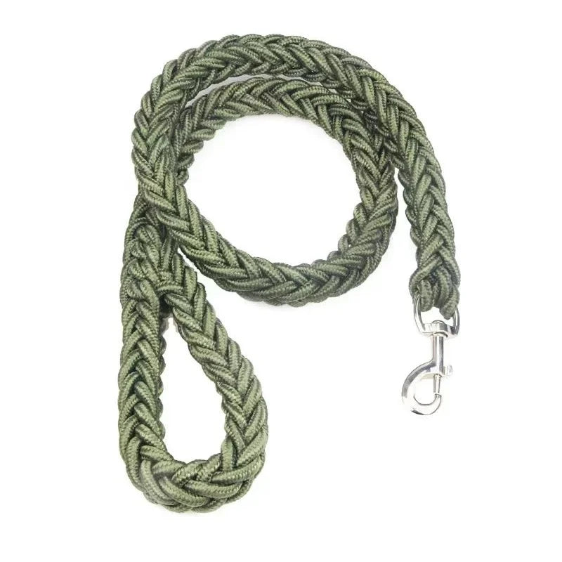 NONECN Nylon Braided Dog Leash Traction Rope For Bulldog Rottweiler