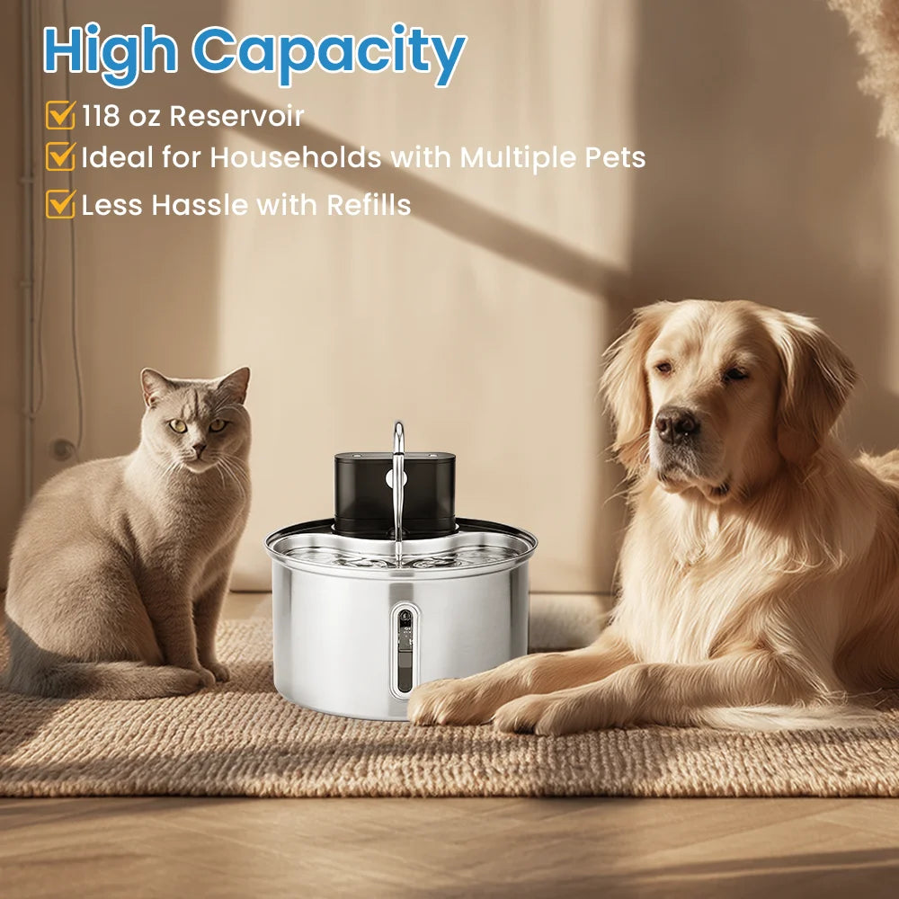 Cityflee Stainless Steel DomesticCat Water Fountain Sensor Wireless Automatic Dispenser