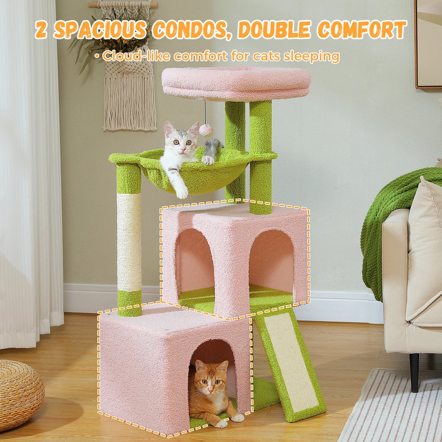 PAWZ Road Indoor Cat Tree Multi Level Tower With Condos