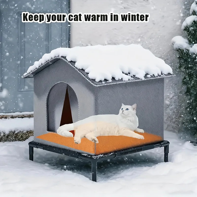 NONECN Outdoor Cat House All-Weather Shelter Foam Insulation
