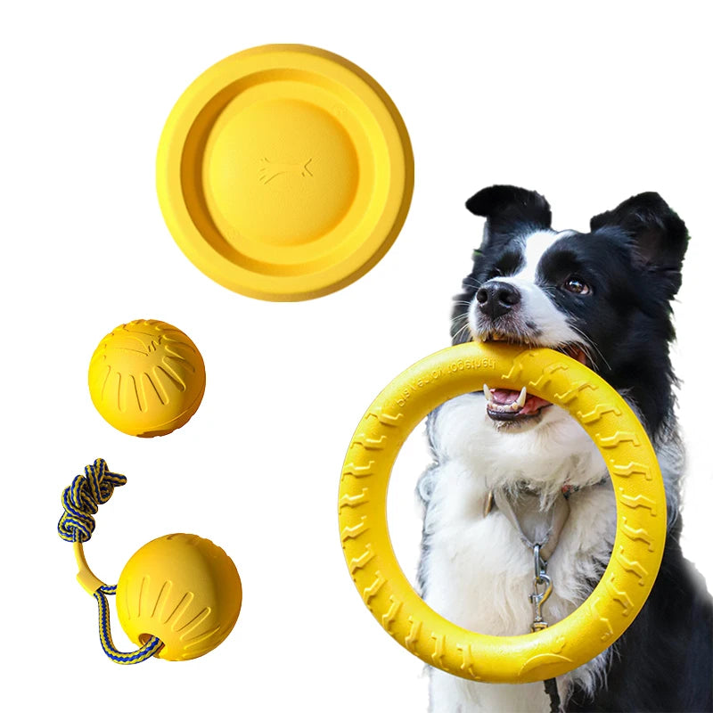 Durable Dog Toys 4 Pack Flying Disc Ball Tug Rope Chew Proof Teeth Cleaning Set For Puppies And Adults